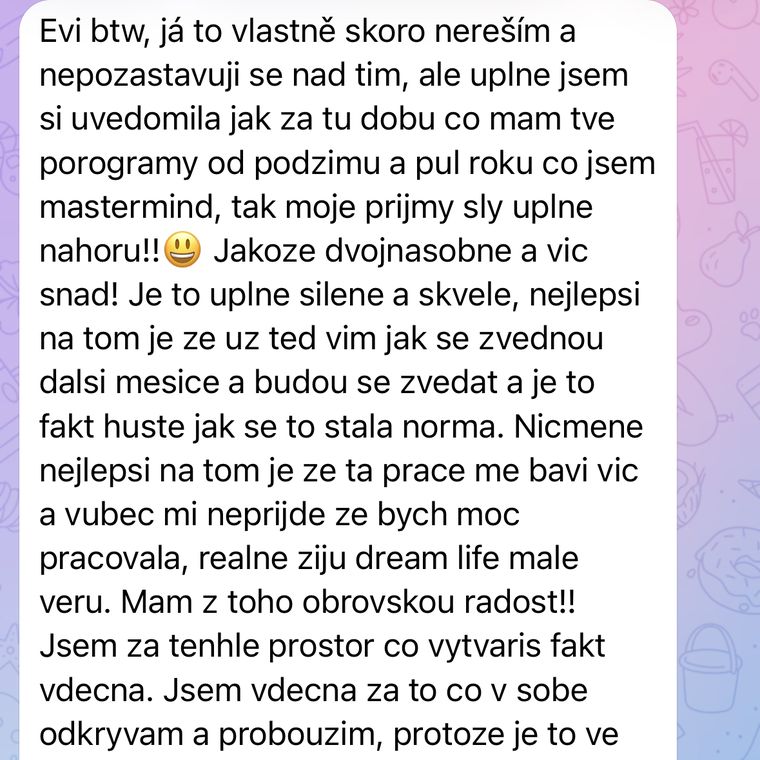 Zpráva od Verči
