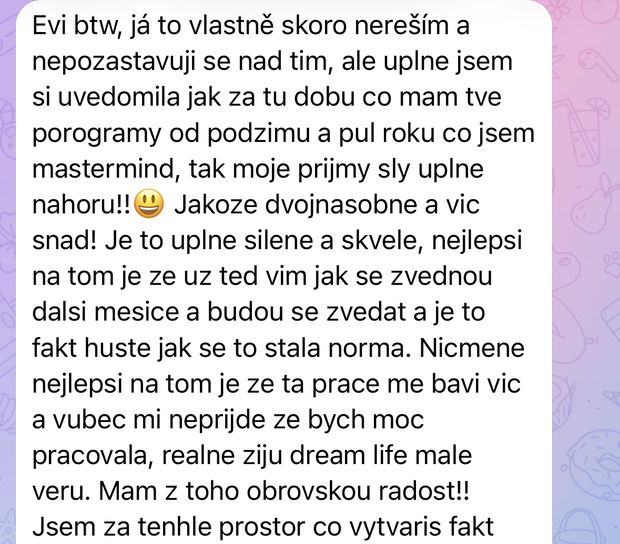 Zpráva od Verči