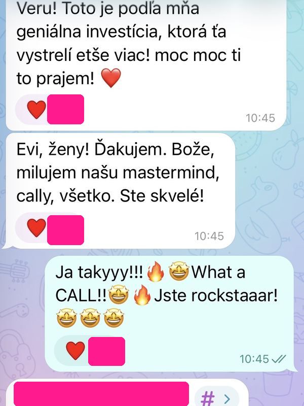 Zprávy ve skupině po callu