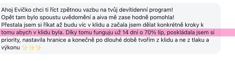 Zpráva od Jany Pernicové